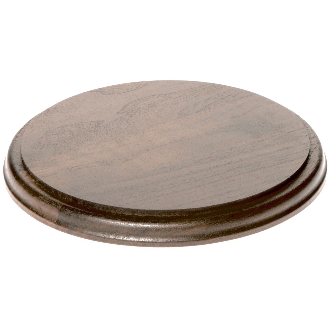 Plymor Solid Walnut Round Wood Display Base with Ogee Edge, 8.75" W x 8.75" D x 0.75" H